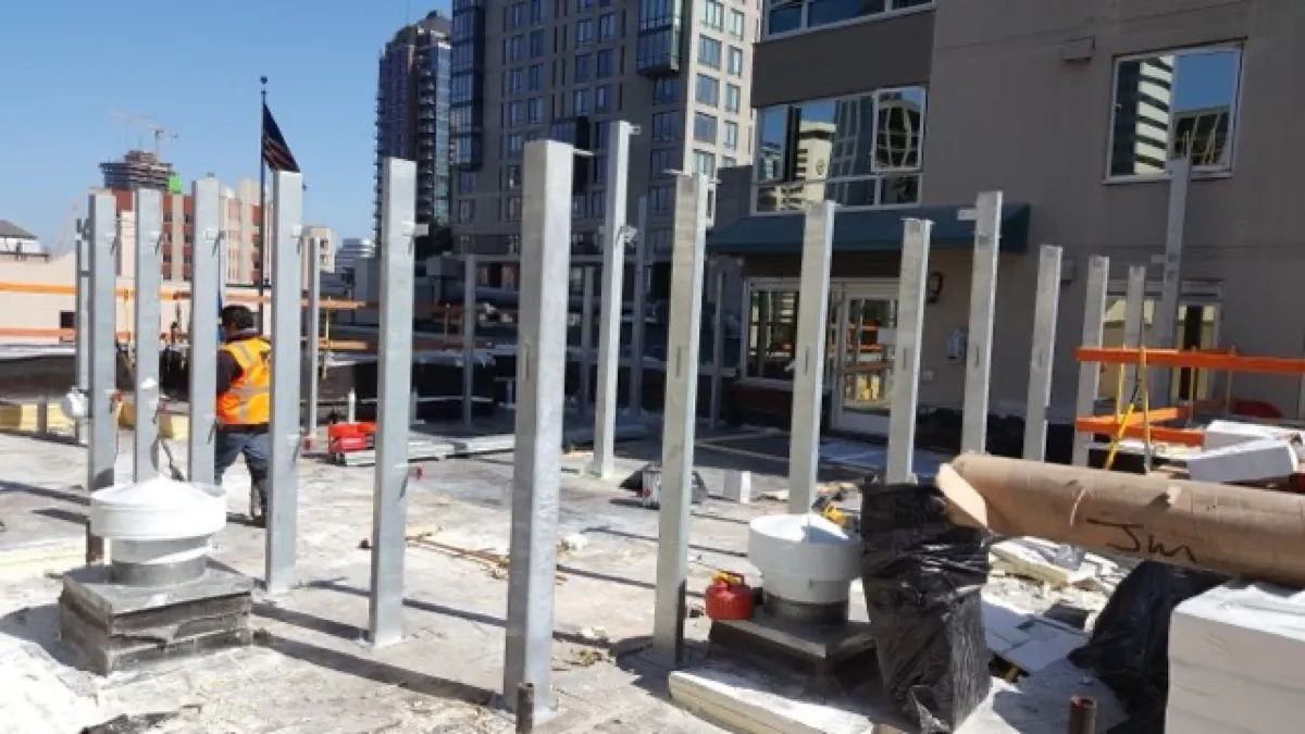 Gutierrez crew working on commercial rooftop project