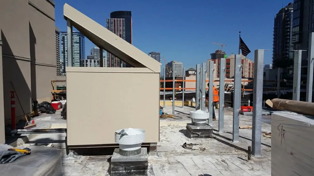Rooftop Steel Posts — Downtown Seattle