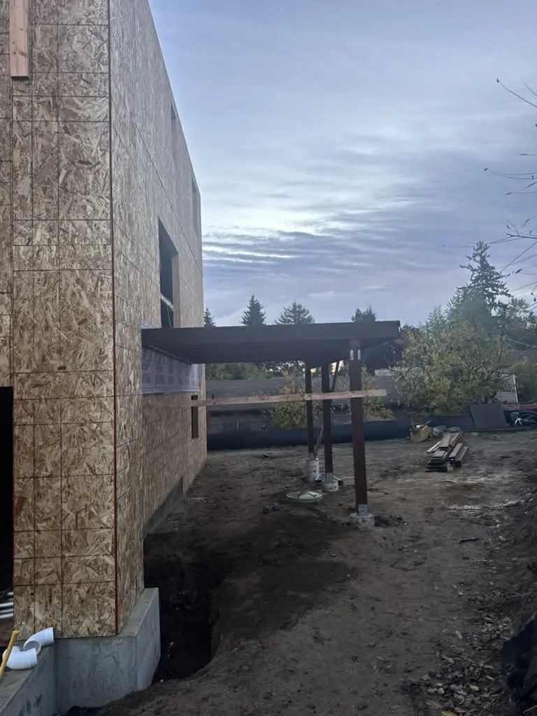Dark Exterior with Large Windows